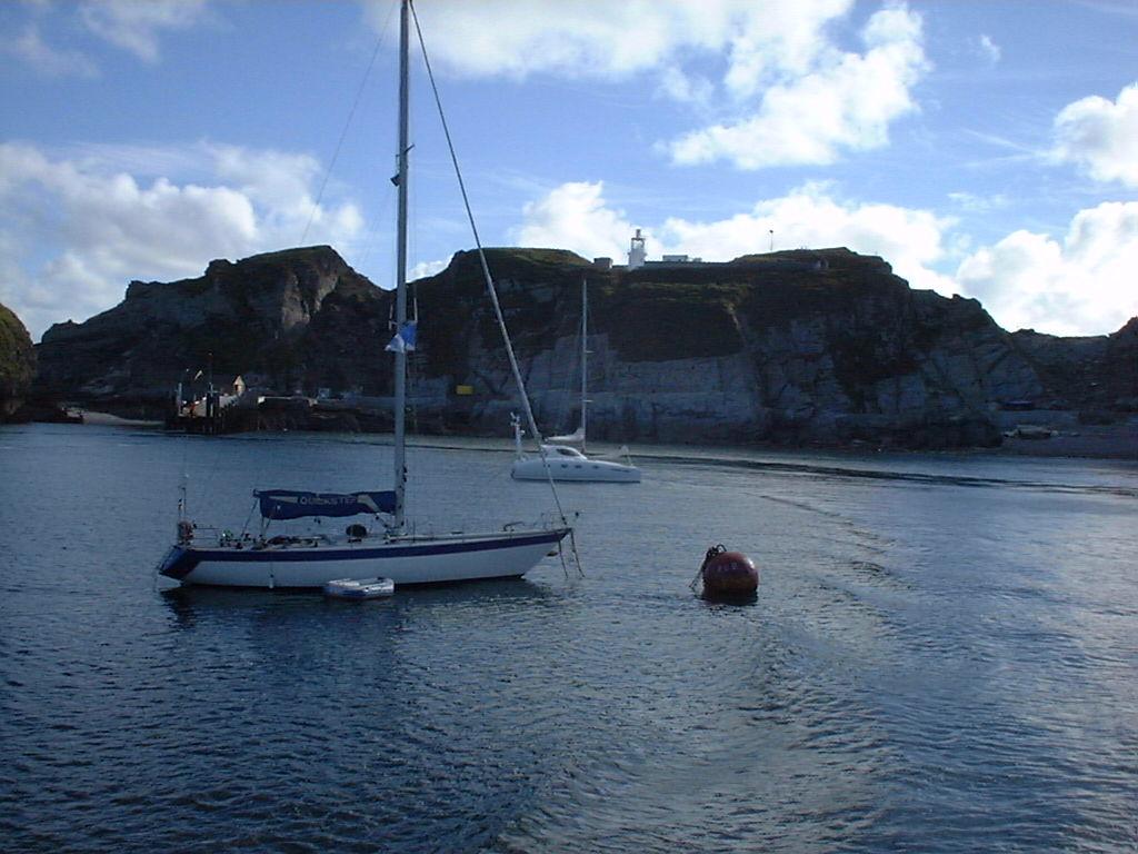 The MADU Dive Yacht Quickstep Moored in the Lea of Lundy Island
